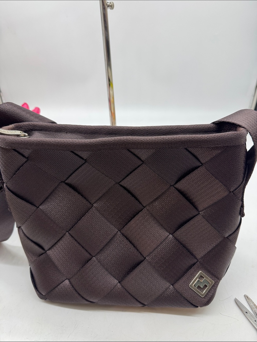 Maggie Bags Chocolate Brown Woven Crossbody Bag MCB10358 - Picture 3 of 14